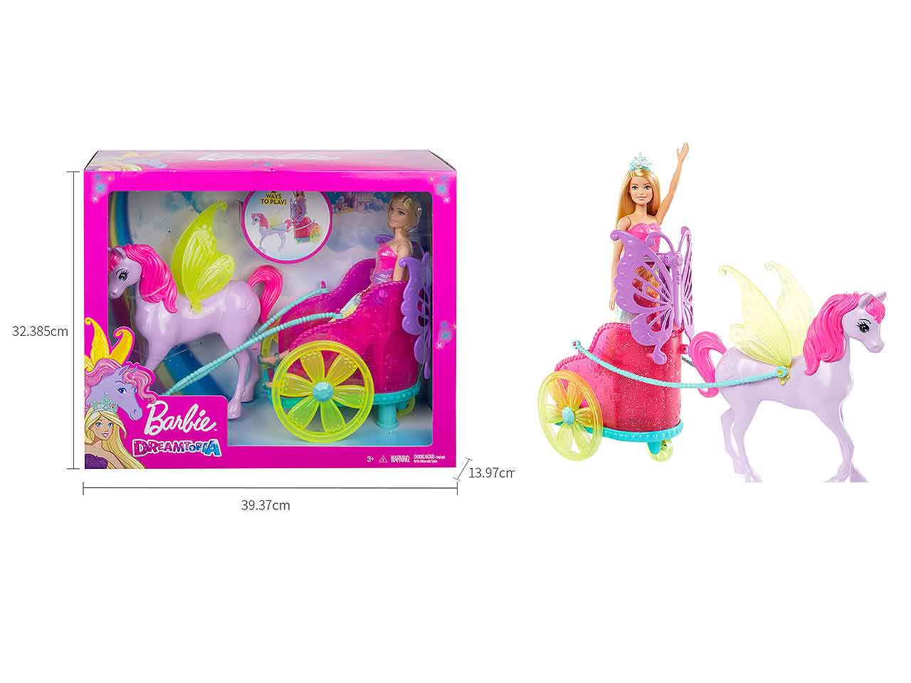 barbie dreamtopia horse e chariot gjk53