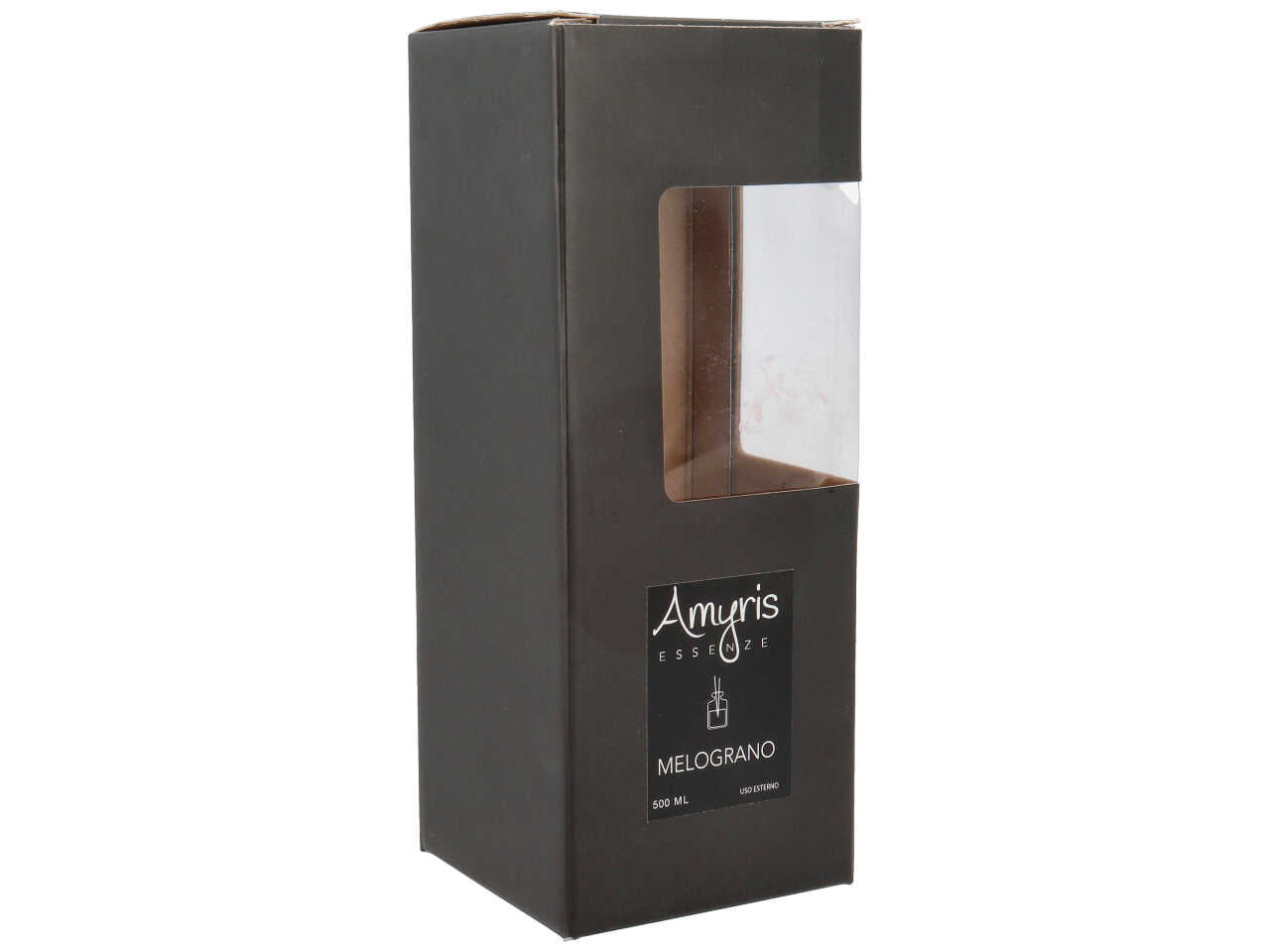 Diffusore con bacchette e fiore rosa confetto500ml al melograno