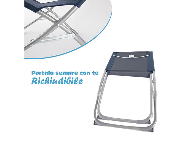 Sedia da mare oxford in acciaio 55x45x52cm
