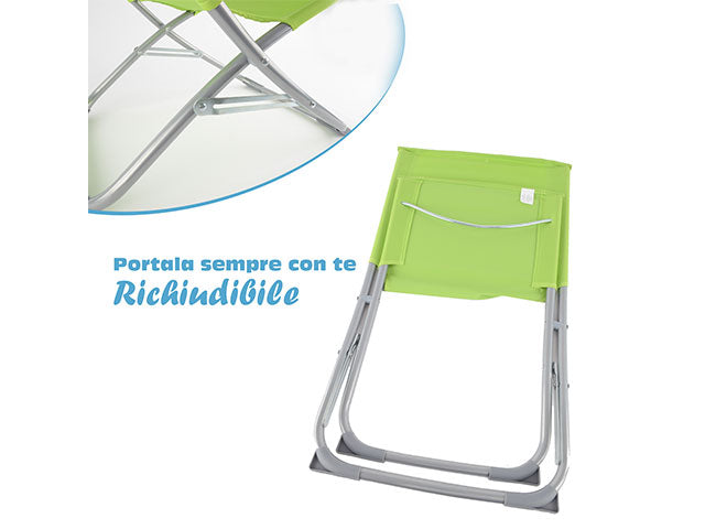 Sedia da mare oxford in acciaio 55x45x52cm