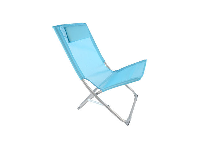 Sedia da mare textilene in acciaio 74x48x74cm