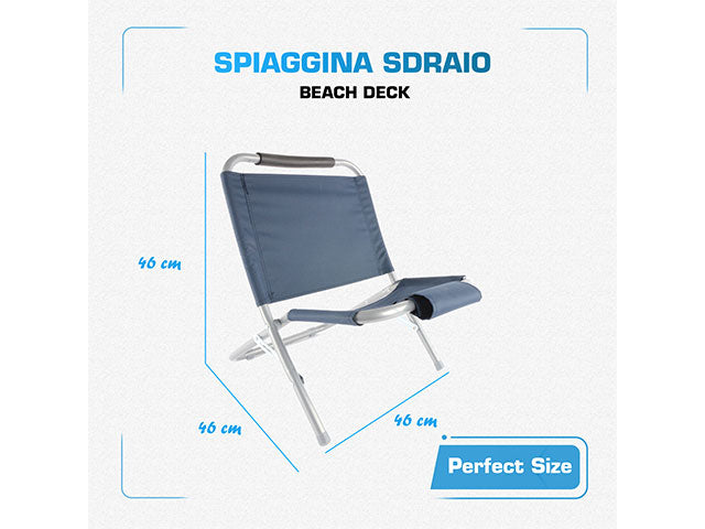 Sedia da mare oxford in acciaio 57x48x51cm
