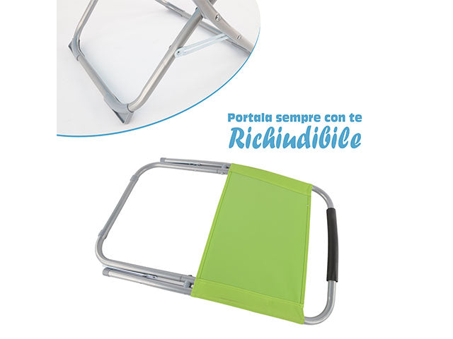Sedia da mare oxford in acciaio 57x48x51cm