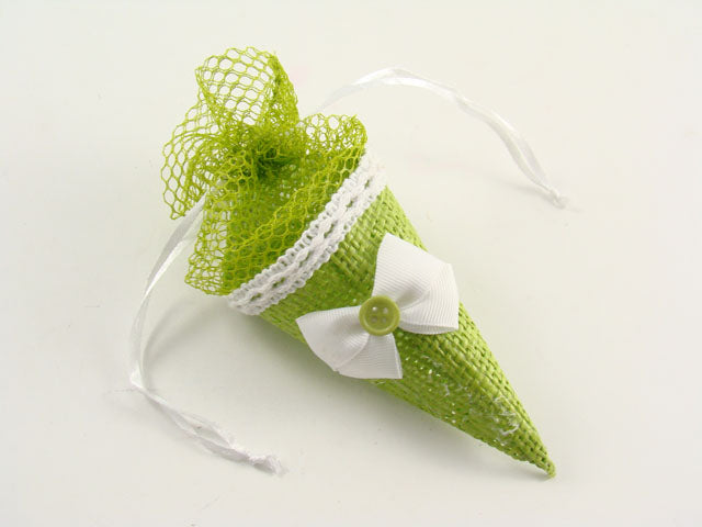 porta confetti cono verde