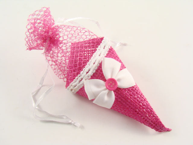 Porta confetti cono fuxia