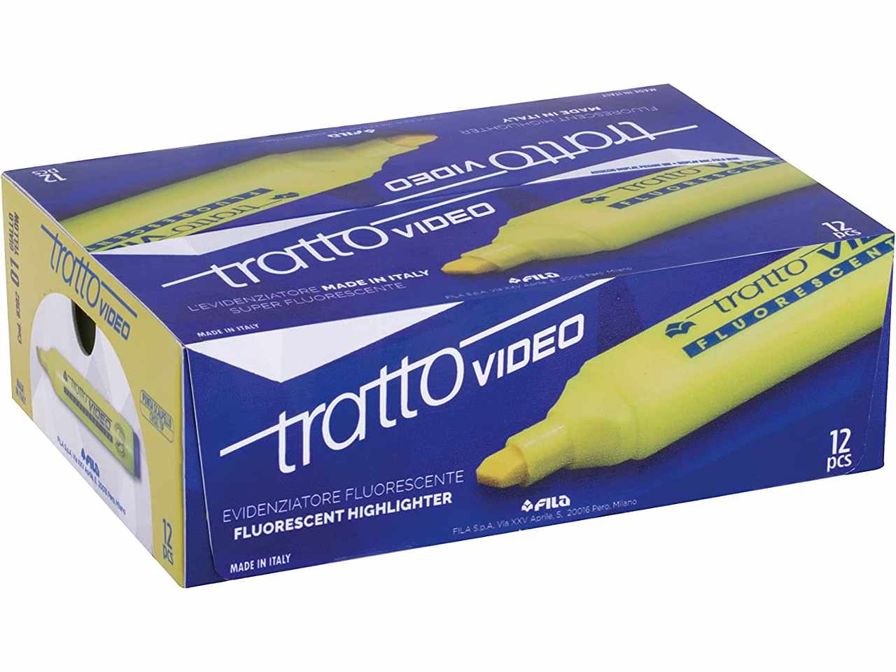 Evidenziatore giallo dimensione tratto 1-5mm 12 pezzi