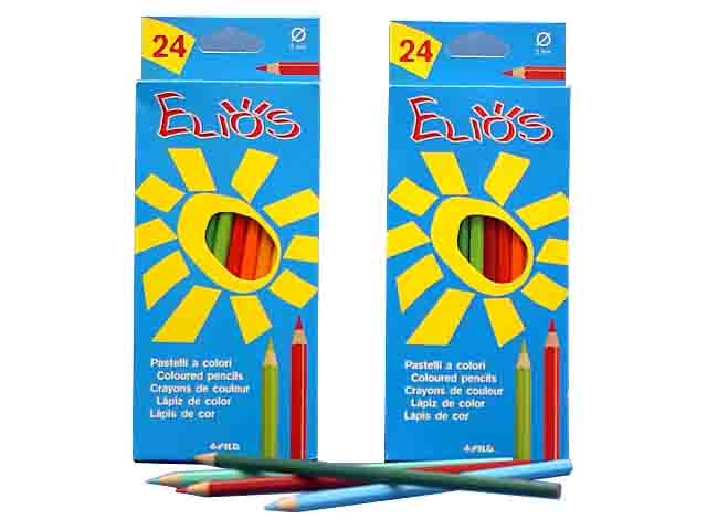 Pastelli esagonali fusto uguale alla mina colori assortiti D 2.8 mm Fila