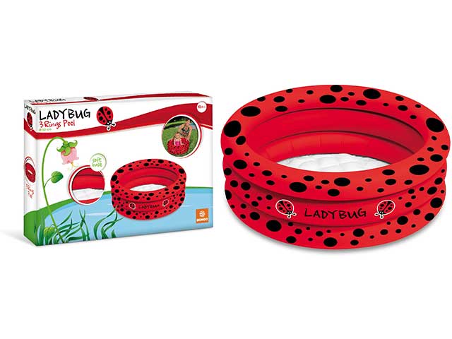 Piscina per giardino bambini lady bug 3 anelli diametro 64cm
