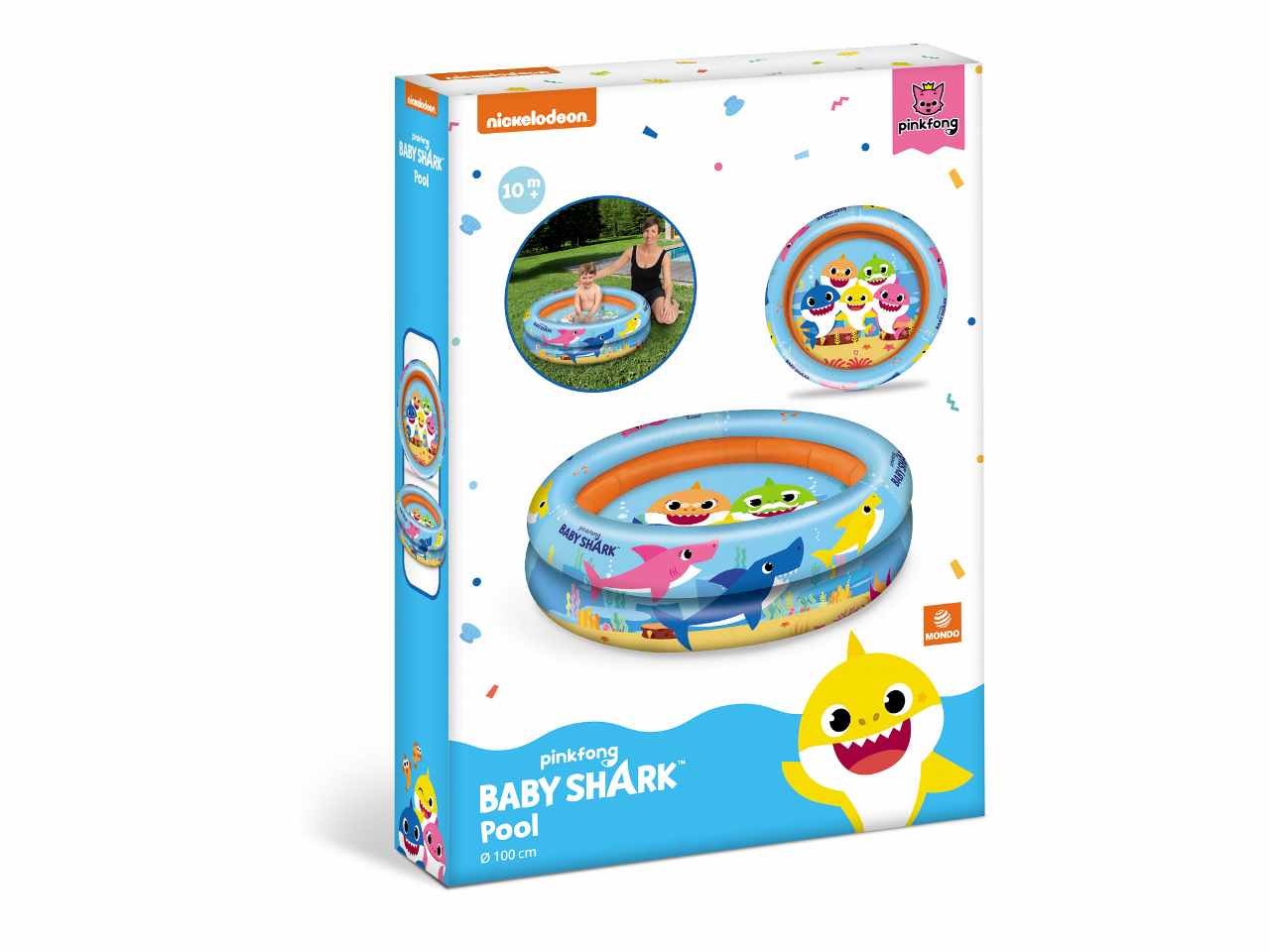 Piscina per giardino bambini baby shark diametro 100cm