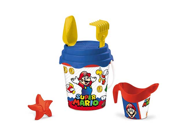set giochi da spiaggia con annaffiatoio super mario diametro 17cm