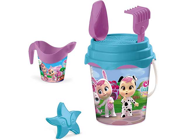 Set giochi da spiaggia con annaffiatoio cry babies diametro 17cm