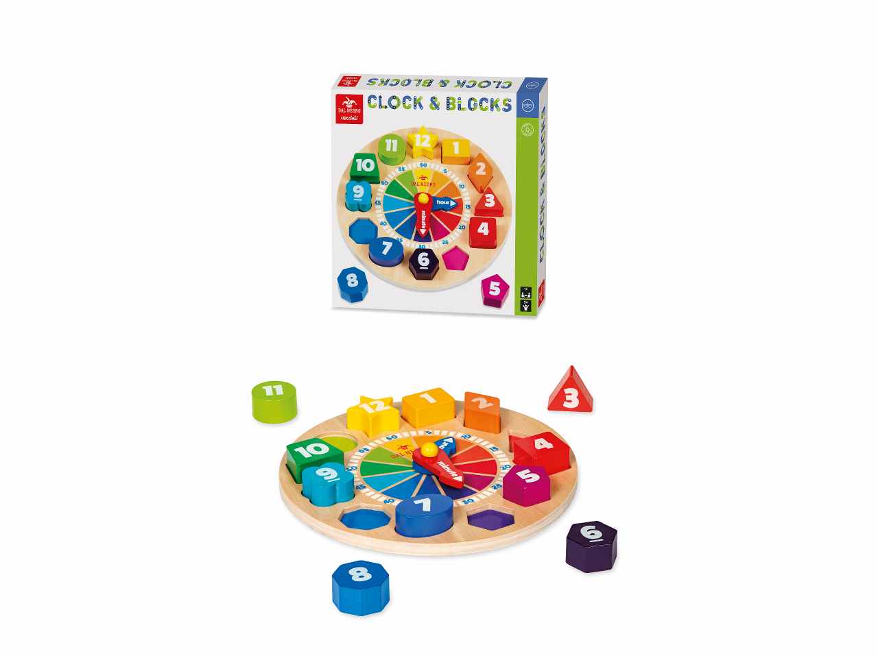 gioco in legno clock e blocks 22cm53952