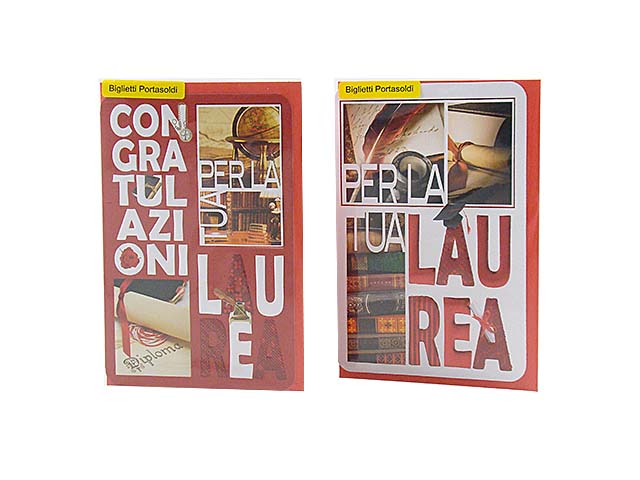 Biglietto porta soldi laurea