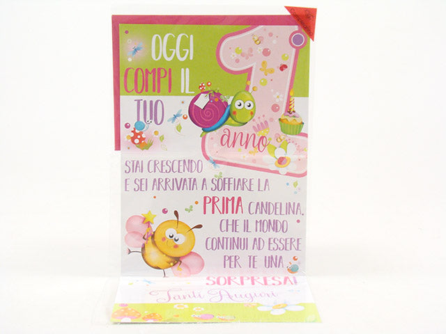 Biglietto auguri primo compleanno