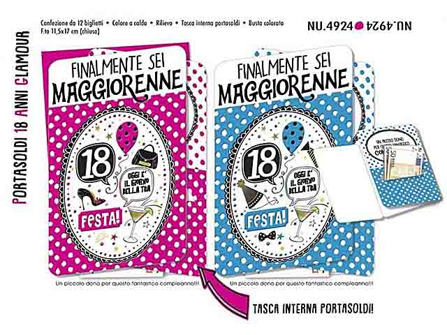 Biglietto portasoldi 18 anni