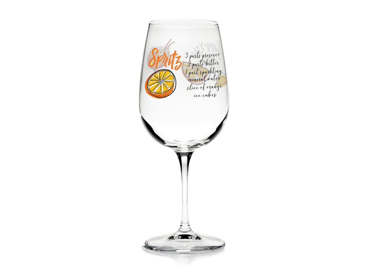 Bicchieri in vetro per cocktail linea krizia in confezione da 2 pezzi con decorazioni drink spitz da 500cc