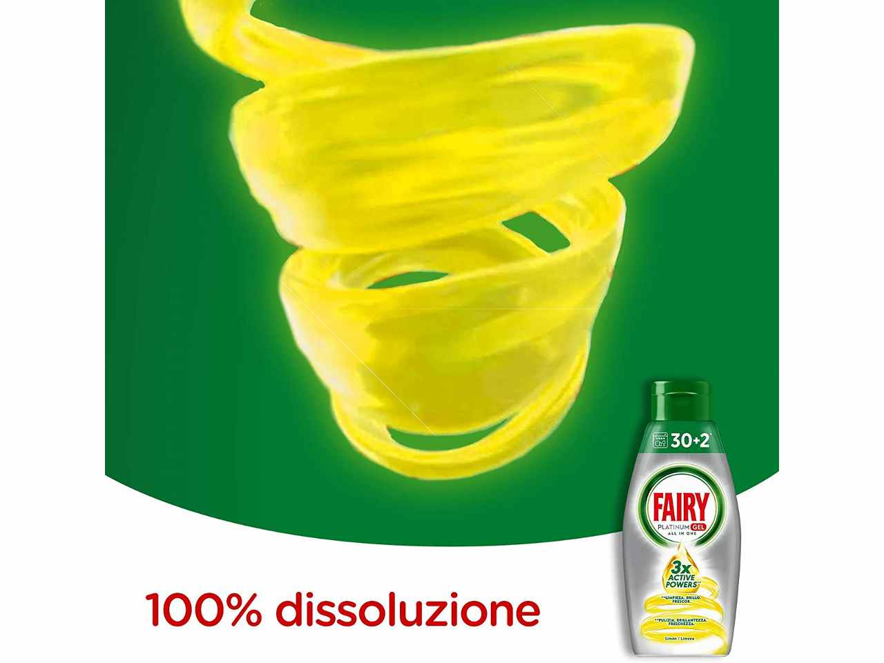 Fairy platinum gel lavastoviglie 650ml 32 misurini al limone