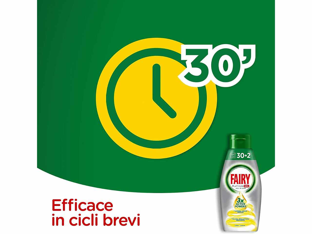Fairy platinum gel lavastoviglie 650ml 32 misurini al limone