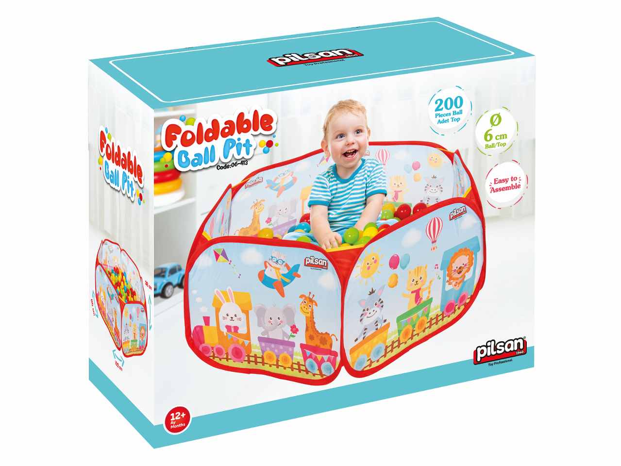 Piscina pieghevole con 120 palline colorate 7cm