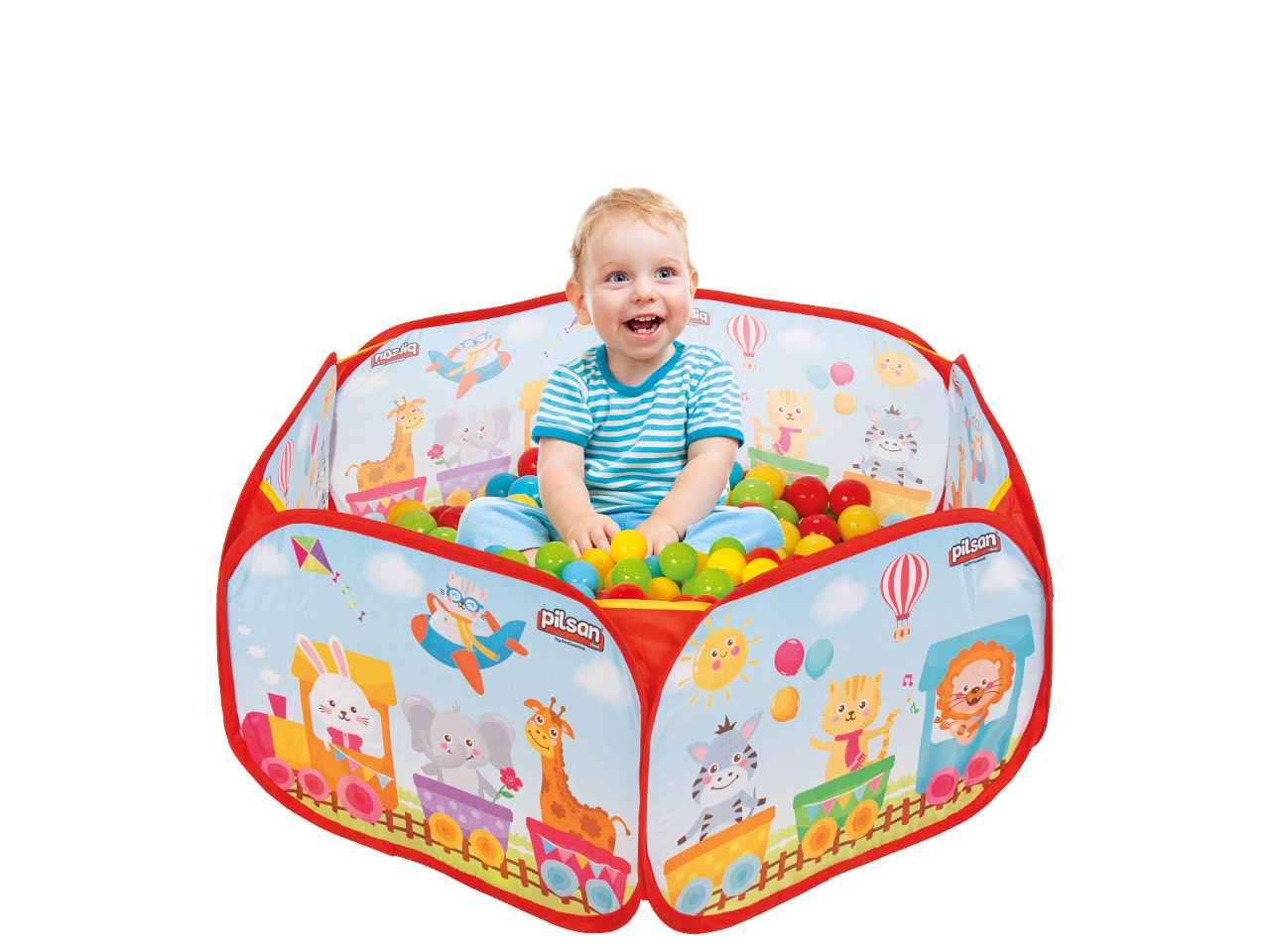 Piscina pieghevole con 120 palline colorate 7cm