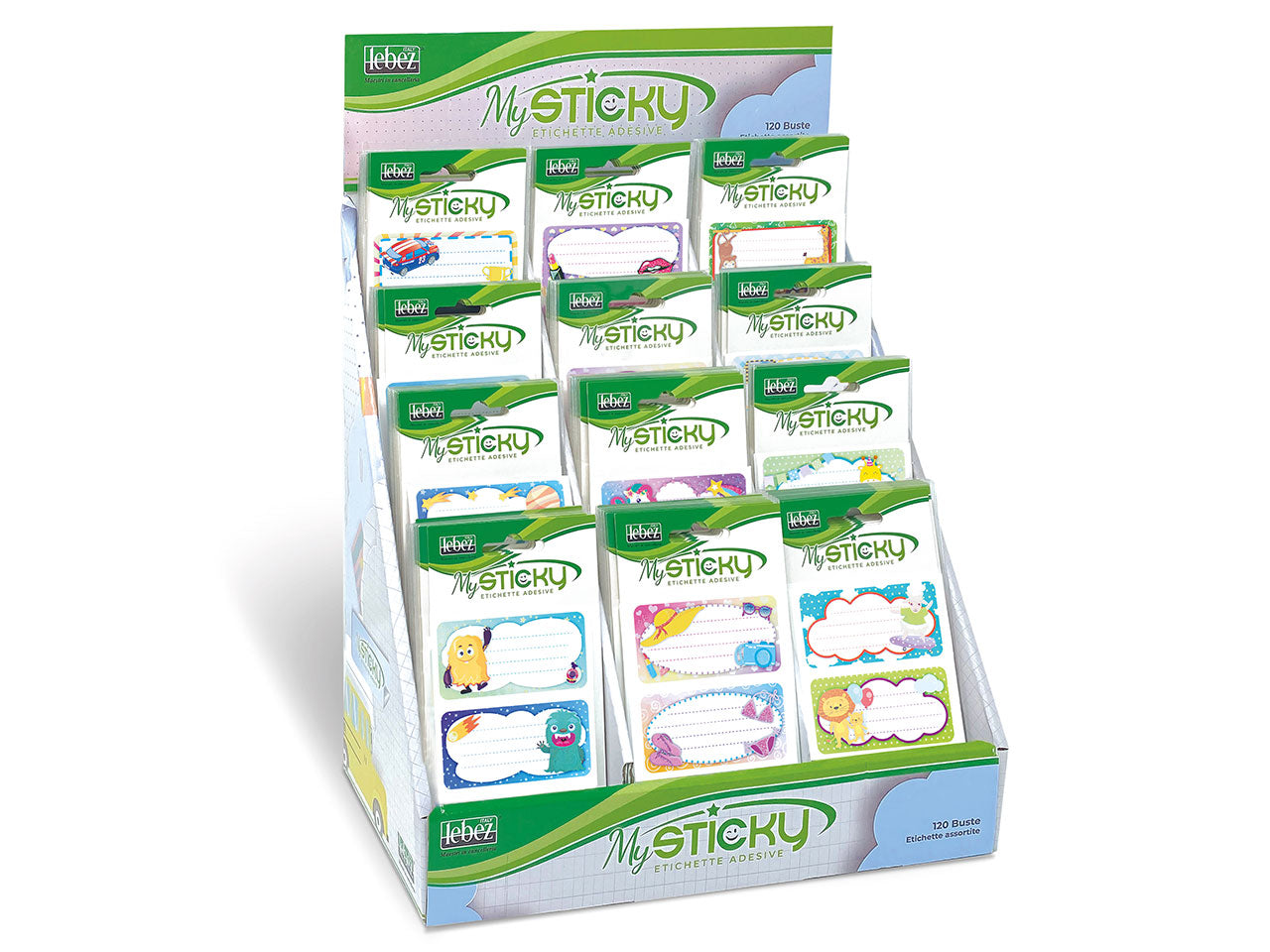 etichette adesive - il blister contiene 6 etichette
