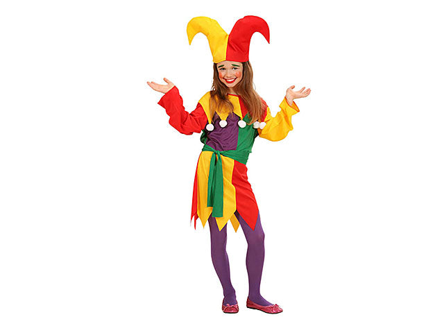 VESTITO JOLLY JESTER CON CINTURA E CAPPELLO 158 CM 11-13 ANNI