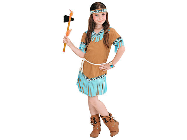 COSTUME INDIANA COMPOSTO DA CINTURA,FASCIA PER TESTA 140 CM 8-10 ANNI