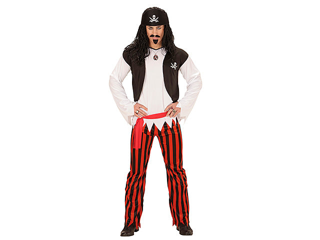 COSTUME PIRATA COMPOSTO DA CAMICIA CON GILET,PANTALONI,CINTURA,COPRICAPO TAGLIA L