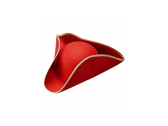 Cappello tricorno in feltro rosso 1405r