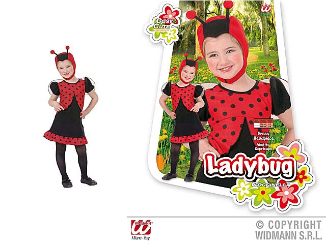 VESTITO COCCINELLA  CON COPRICAPO BAMBINA MISURE ASSORTITE