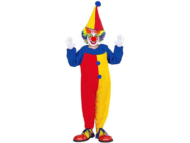 Costume clown con cappello 104 cm 2-3 anni