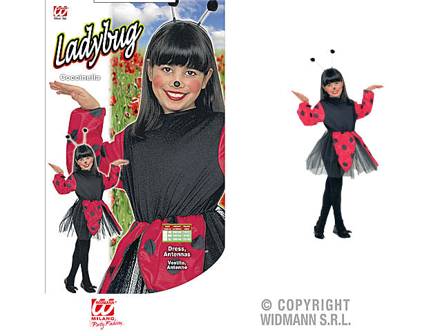 Costume da coccinella - il costume comprende vestito e antenne - taglia 10 anni