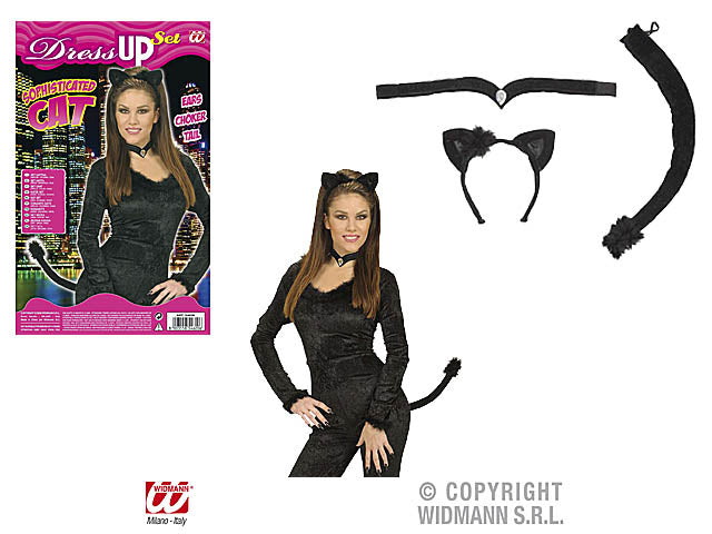 Set travestimento gatto composto da orecchie,collarino,coda