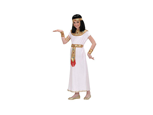VESTITO CLEOPATRA COMPOSTO DA TUNICA,CINTURA,COLLARE,BRACCIALETTI,BRACCIALE SERPENTE,COPRICAPO 158 CM 11-13 ANNI