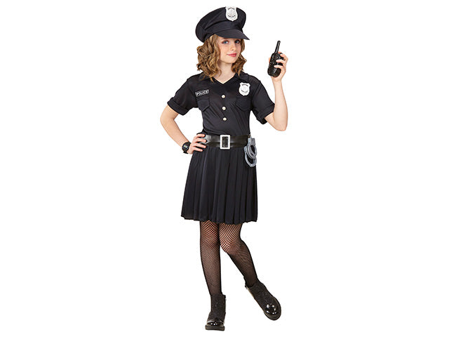 VESTITO POLIZIOTTA COMPOSTO DA VESTITO,CINTURA,CAPPELLO 128 CM 5-7 ANNI