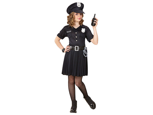VESTITO POLIZIOTTA COMPOSTO DA VESTITO,CINTURA,CAPPELLO 140 CM 8-10 ANNI