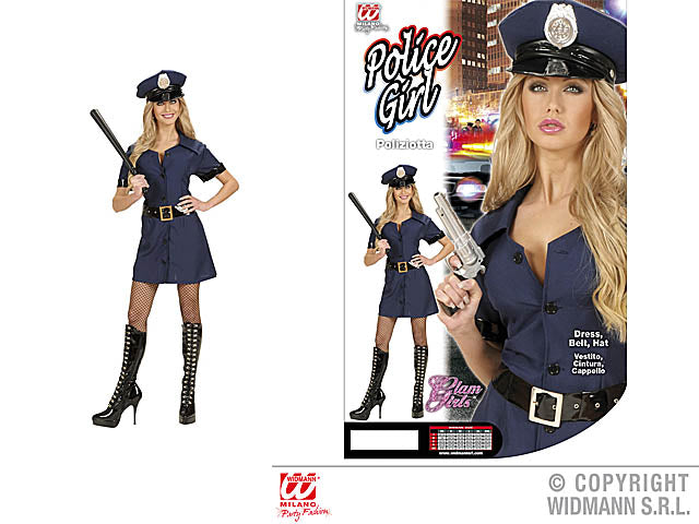 Vestito poliziotta con cintura e cappello taglia l