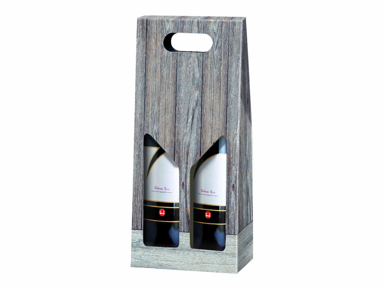Linea vintage wood porta bottiglia 2p catvn2s/v085