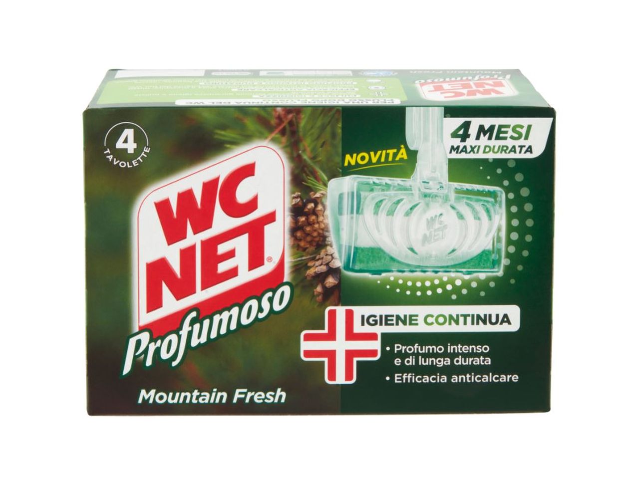 Wc net tavoletta mountain fresh - confezione da 4 tavolette