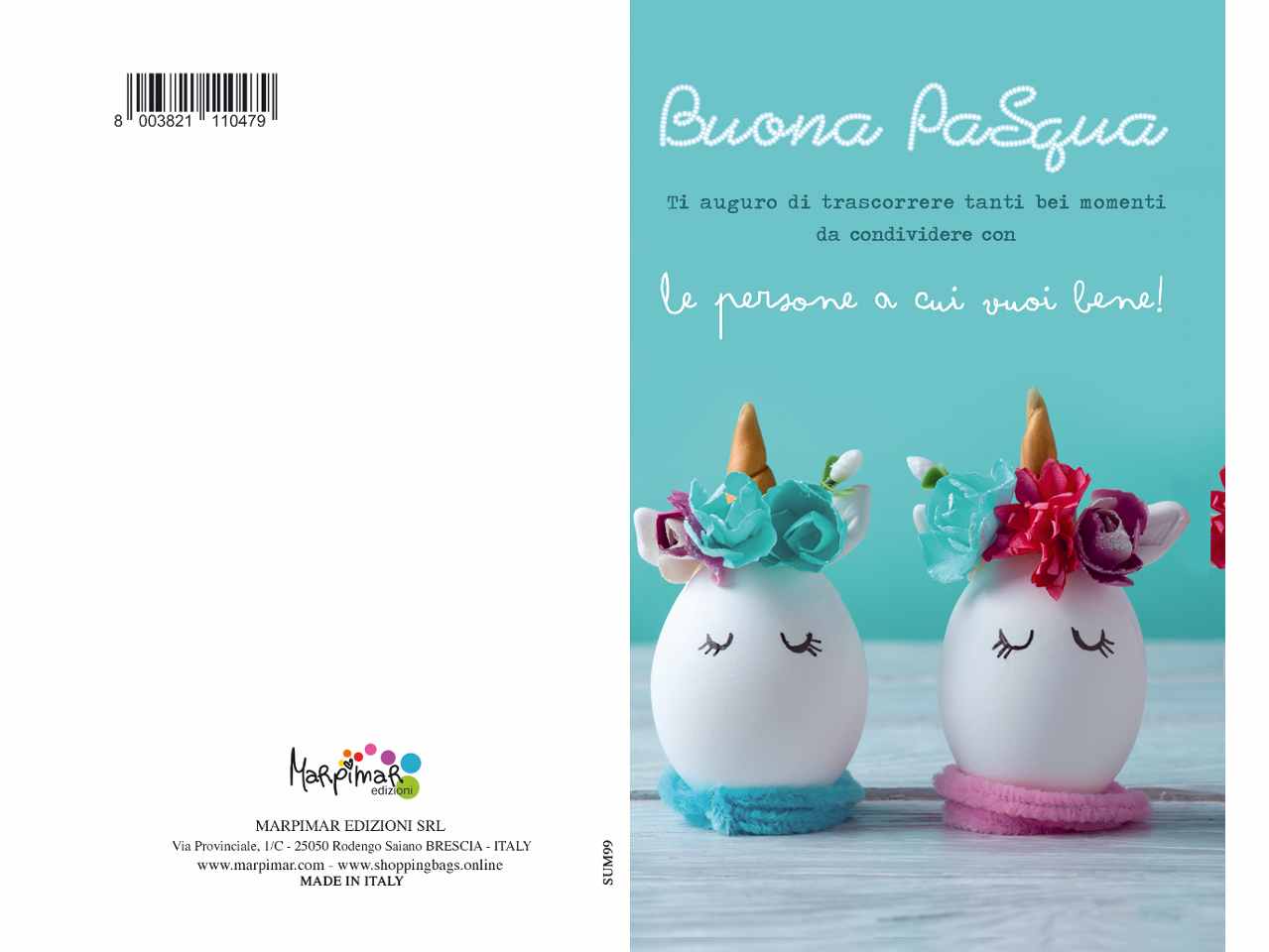 Biglietto pasqua medio con glitter 15pz