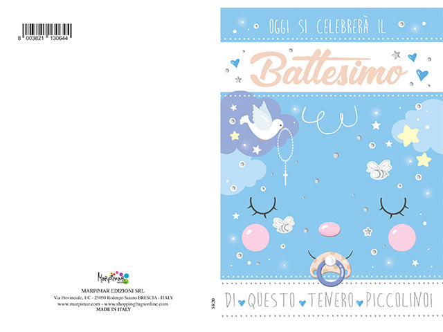 biglietto battesimo con foil