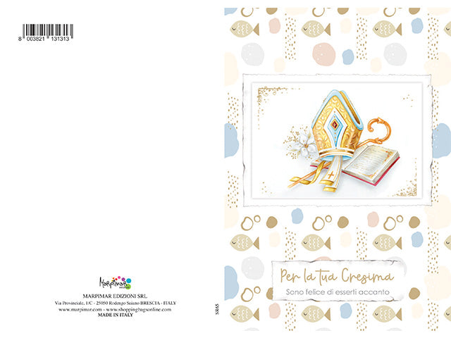 biglietto cresima con porta soldi glitter