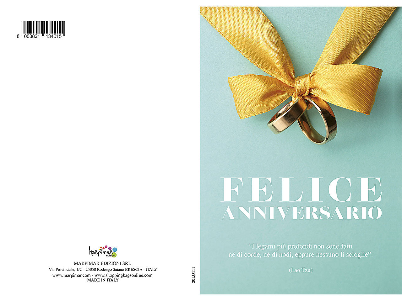 Biglietto anniversario con glitter