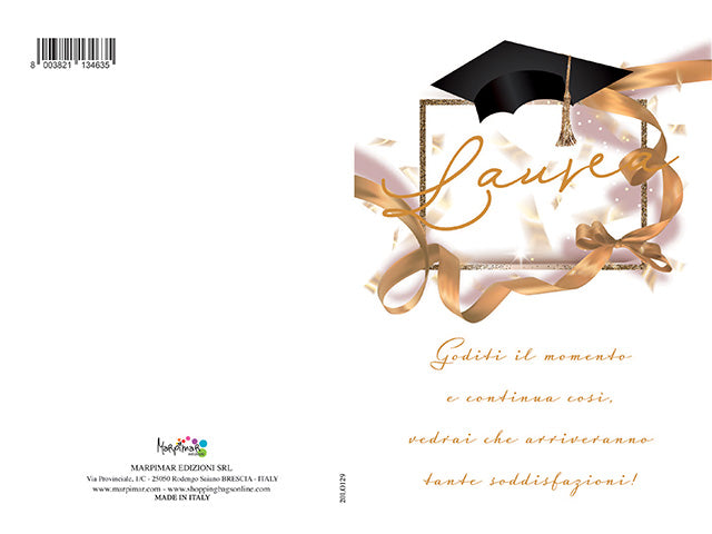 Biglietto auguri laurea con foil