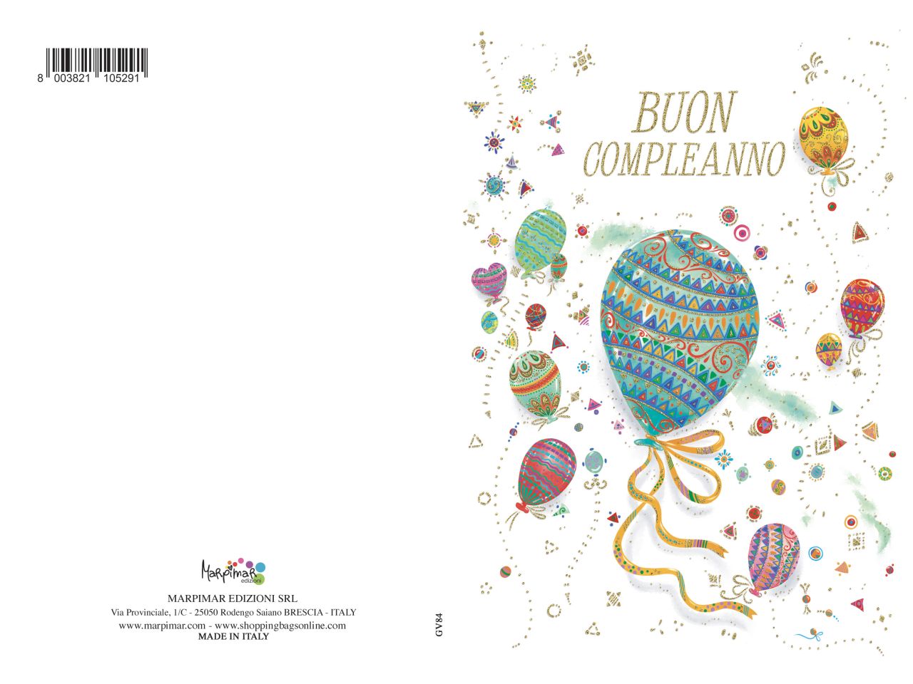 Biglietto auguri buon compleanno con rilievo e foil con busta