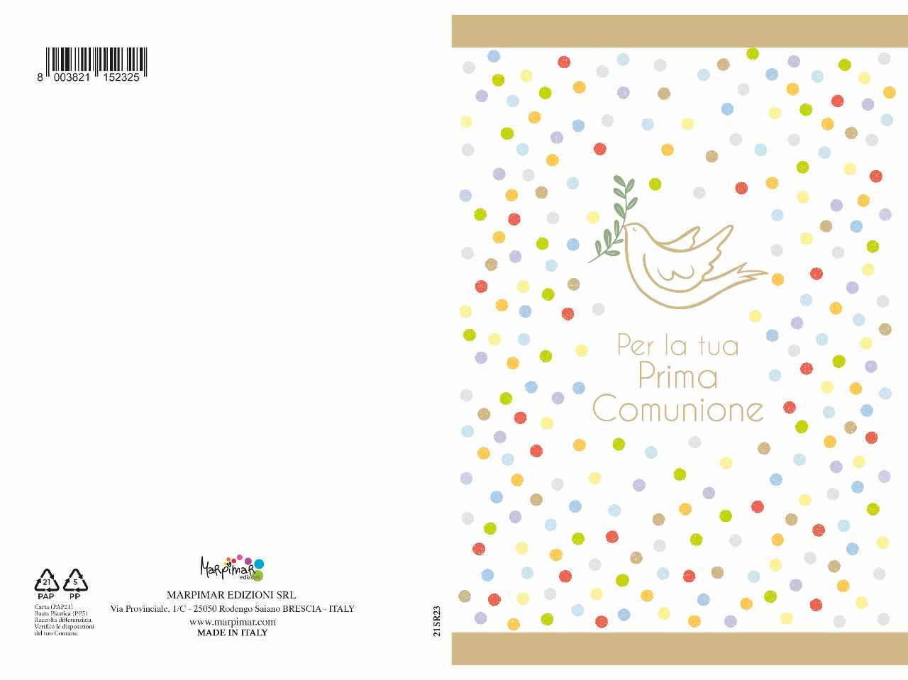 Biglietto comunione con glitter