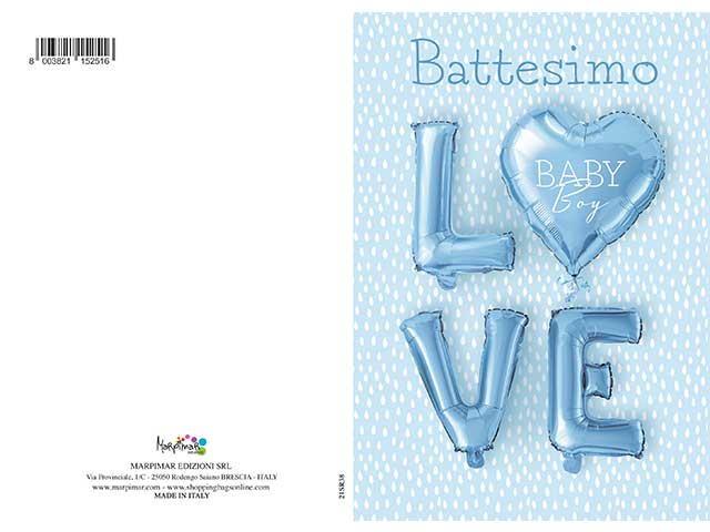 Biglietto porta soldi battesimo azzurro