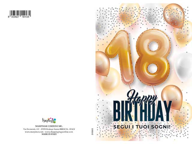 Biglietto auguri 18 anni special