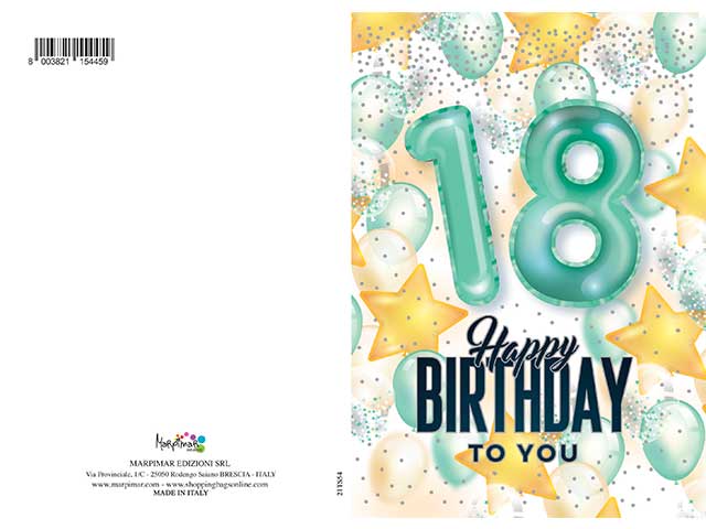 Biglietto auguri 18 anni special