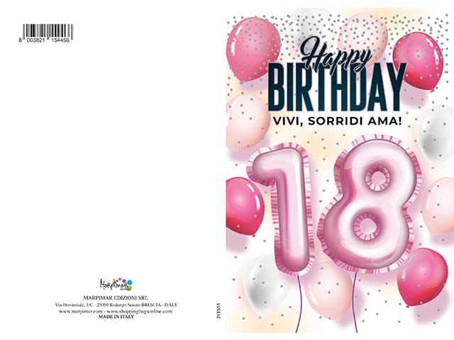 Biglietto auguri 18 anni special